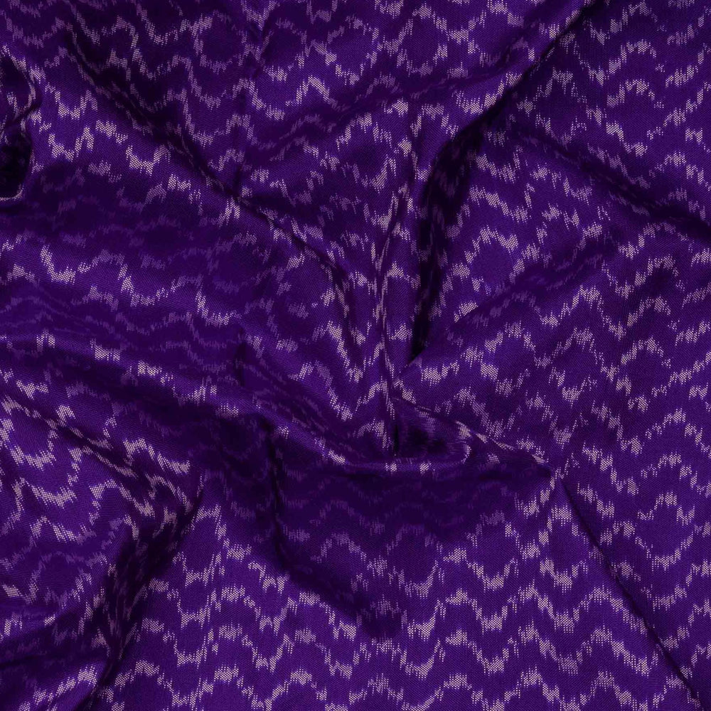 Closeup of Handwoven Purple monotone Ikat silk Saree