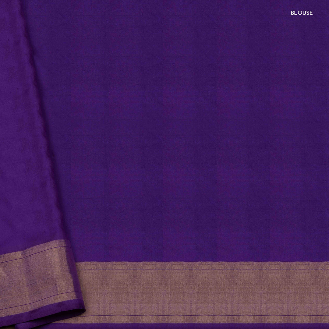 Blouse of Handwoven Purple monotone Ikat silk Saree