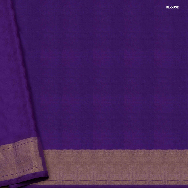 Blouse of Handwoven Purple monotone Ikat silk Saree