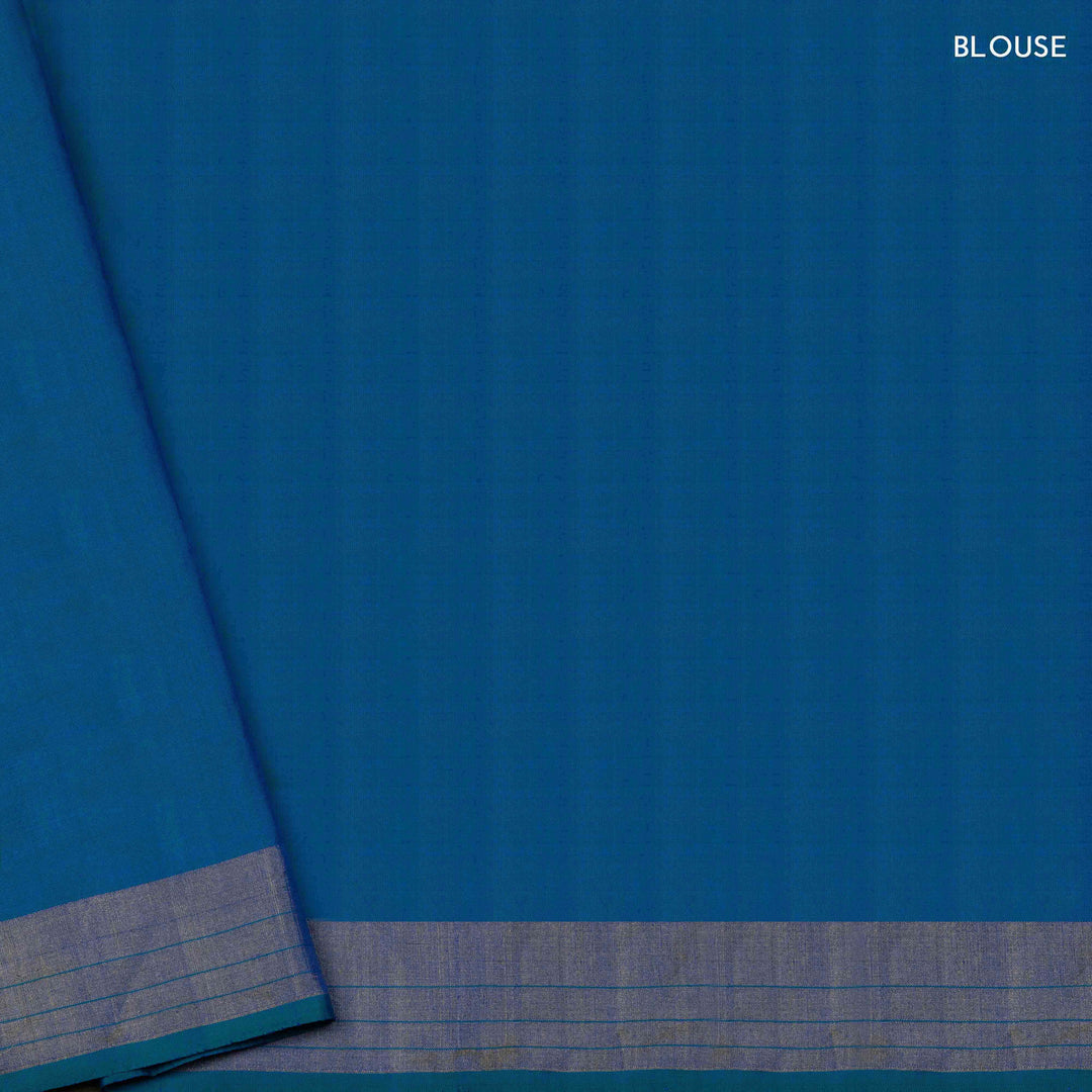 Blouse of Handwoven Blue Ikat silk Saree