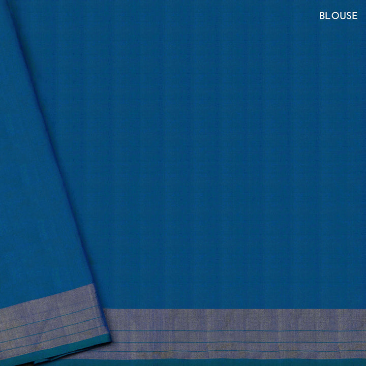 Blouse of Handwoven Blue Ikat silk Saree