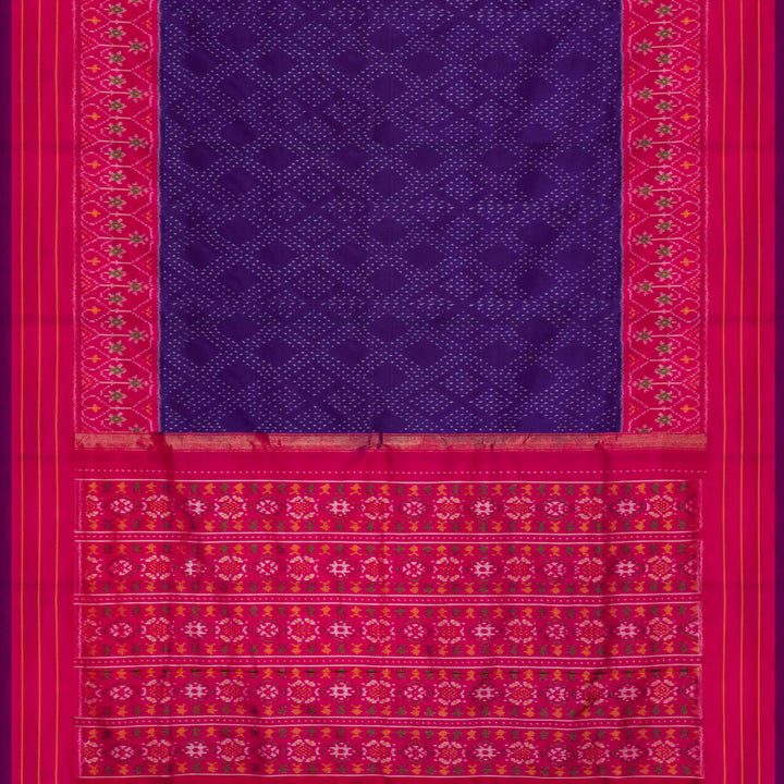 Pallu of Handwoven Ikat Silk Saree