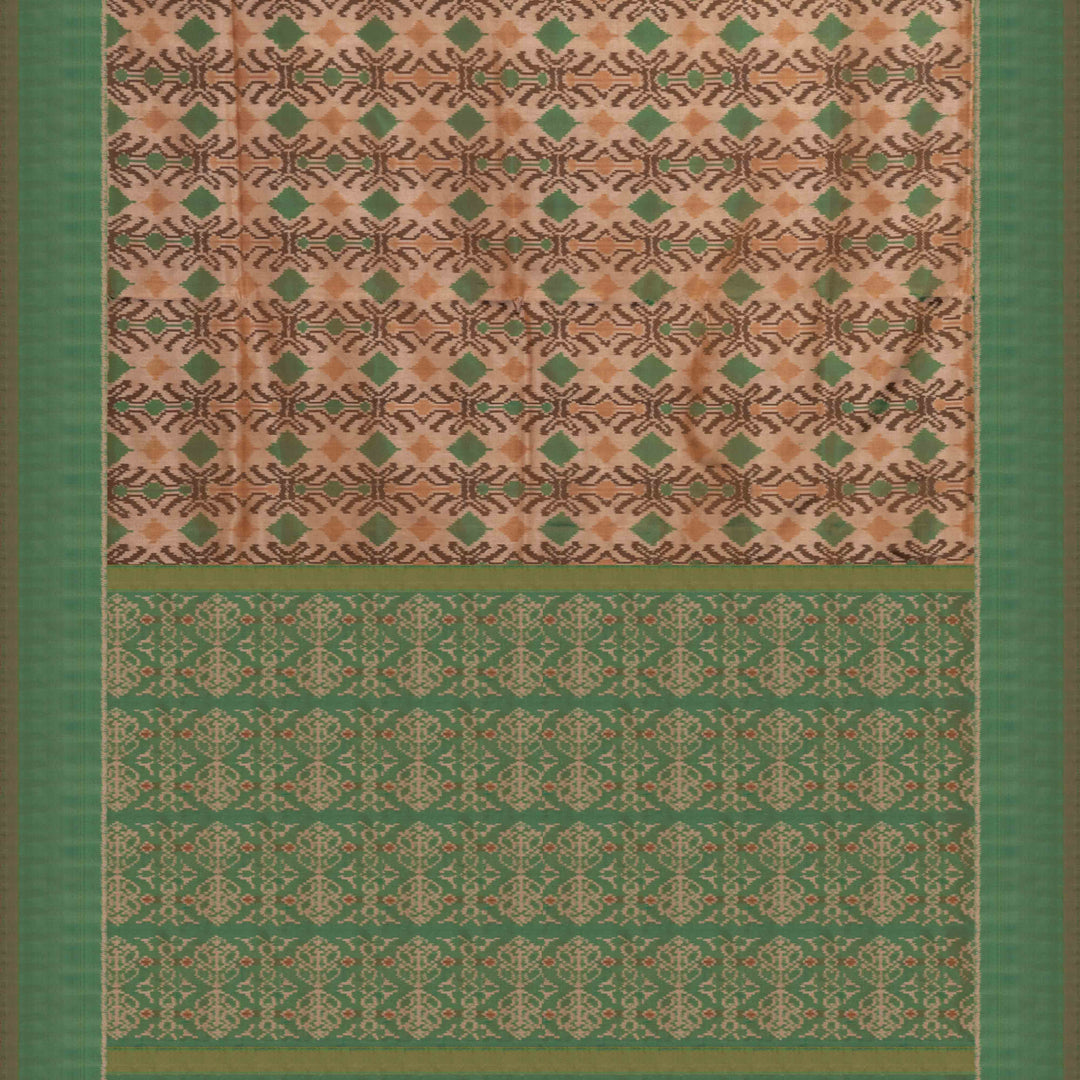 Pallu of Handwoven Ikat Silk Saree