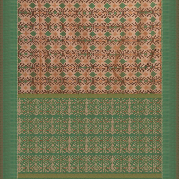 Pallu of Handwoven Ikat Silk Saree