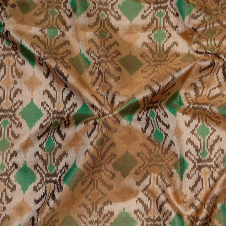 Closeup of  Handwoven Ikat Silk Saree