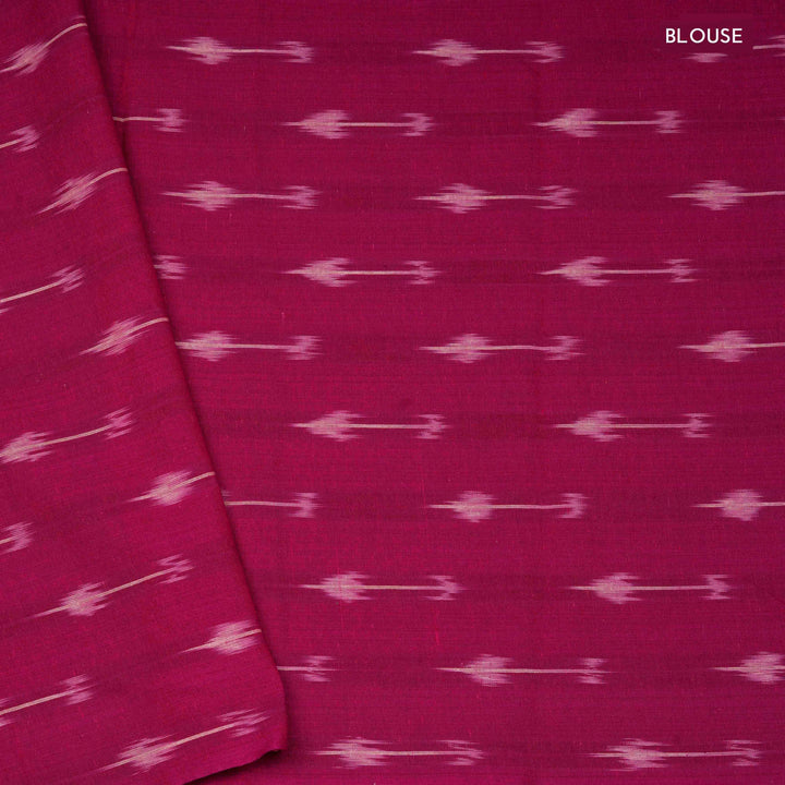 Blouse of Handwoven Purple with Ganga Jamuna border Chettinad Cotton Saree