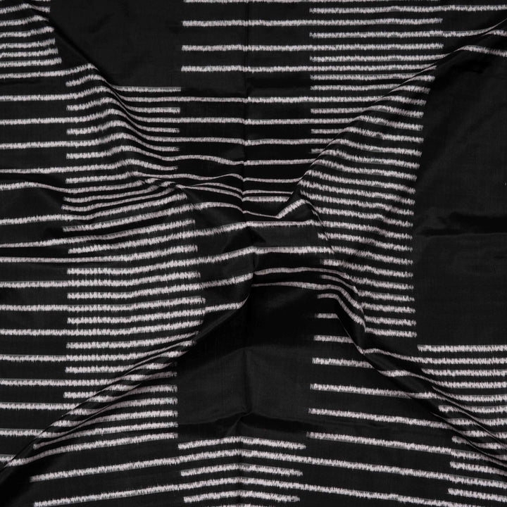 Handwoven Black monotone Double Ikat Silk Saree- 3011T013463DSC