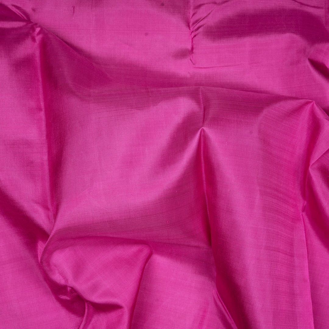 Handwoven Pink with Green Korvai Kanjivaram Silk Saree- 3013T013334DSC