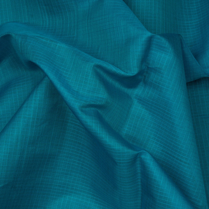 Handwoven Blue with Red Gadwal Silk Cotton Saree- 3014T013555DSC