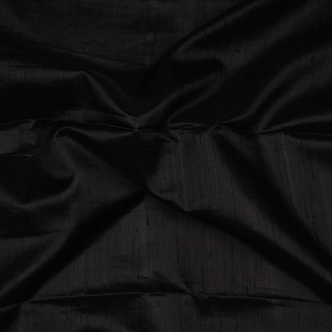 Handwoven Balck with Copper Dupion silk Saree- 3016T013750DSC