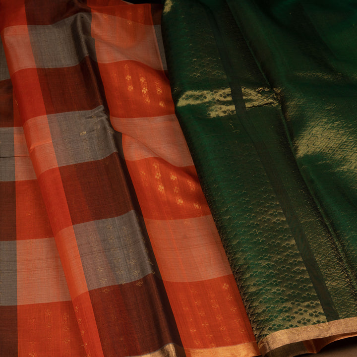 Handwoven Multicolor with Green Silk Cotton Saree- 3019T011211DSC