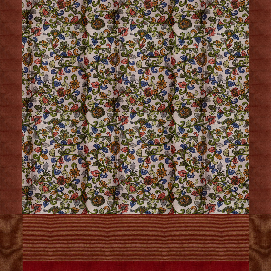 Pallu of Handwoven Dupion Soft Silk Saree