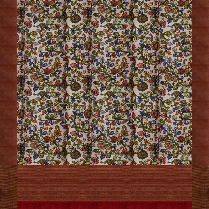 Pallu of Handwoven Dupion Soft Silk Saree