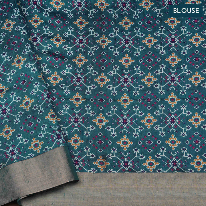 Blouse of  Handwoven Dupion soft silk Saree