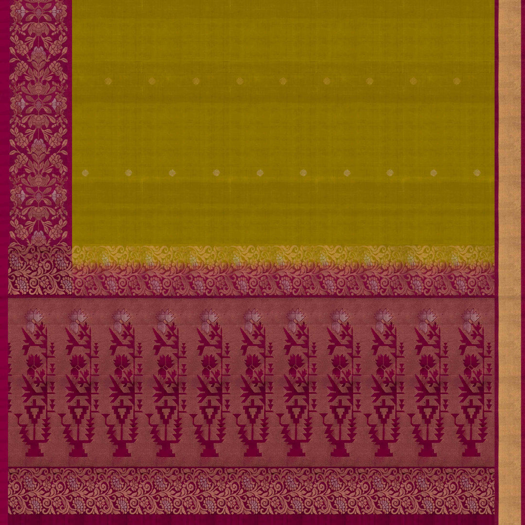 Pallu of Handwoven soft silk Saree