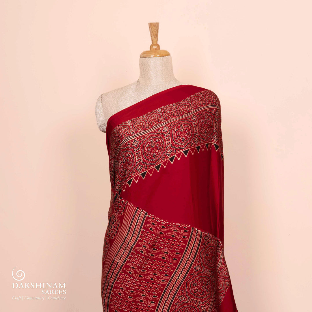 Pleats/body of  Handwoven Modal Silk Saree