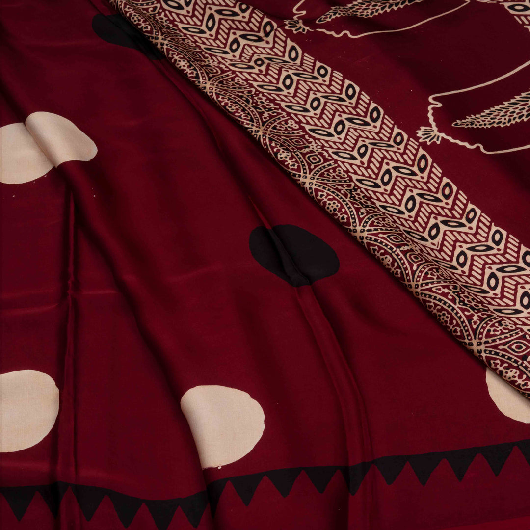 Body of  Handwoven  Modal Silk Saree
