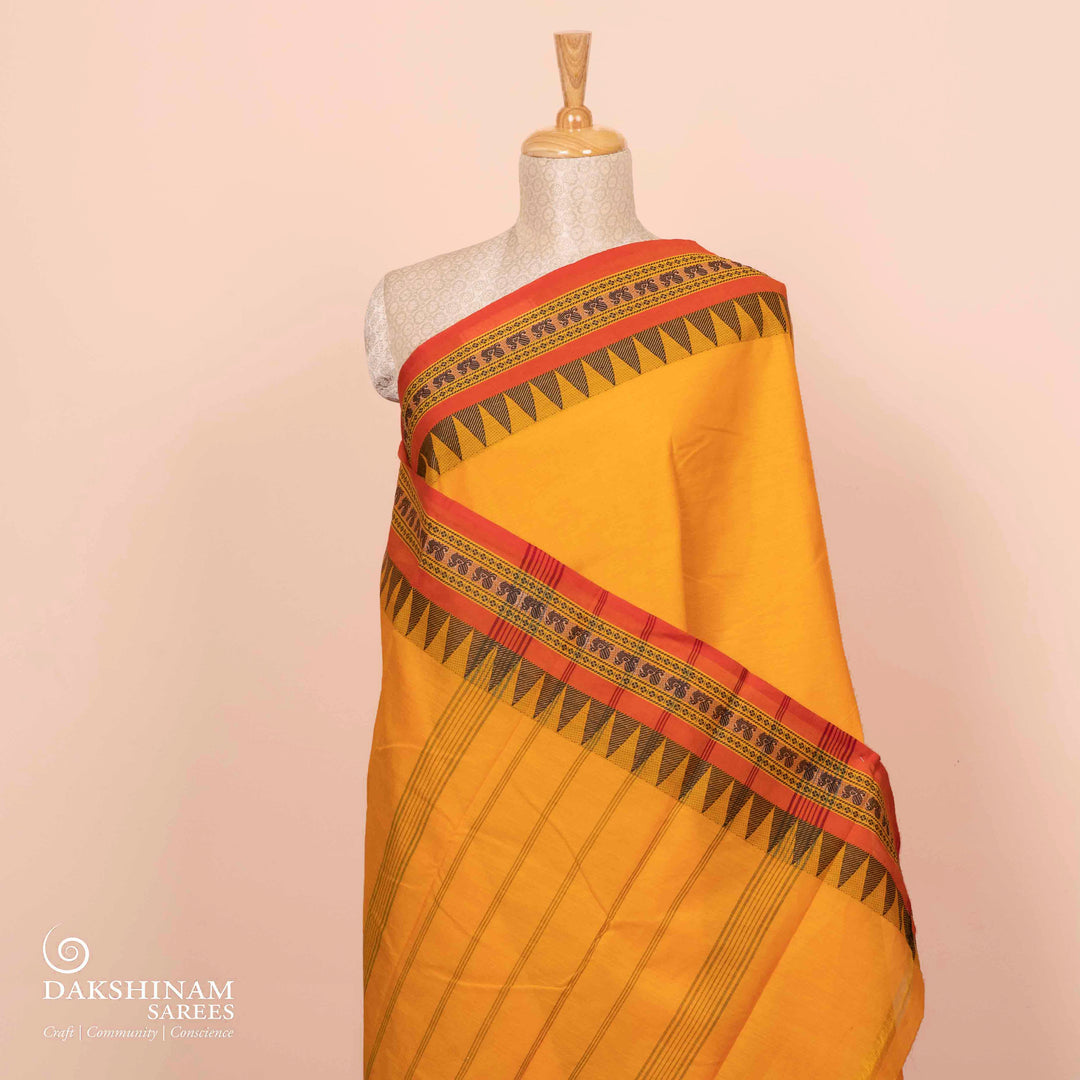 Pallu of Handwoven Chettinad Cotton Saree