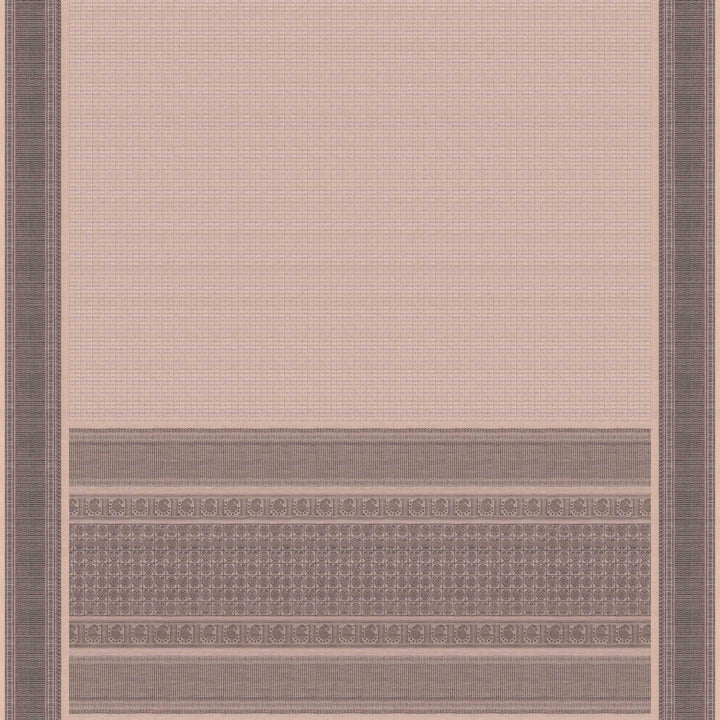 Pallu of Handwoven Checks Kanjivaram Cotton Saree