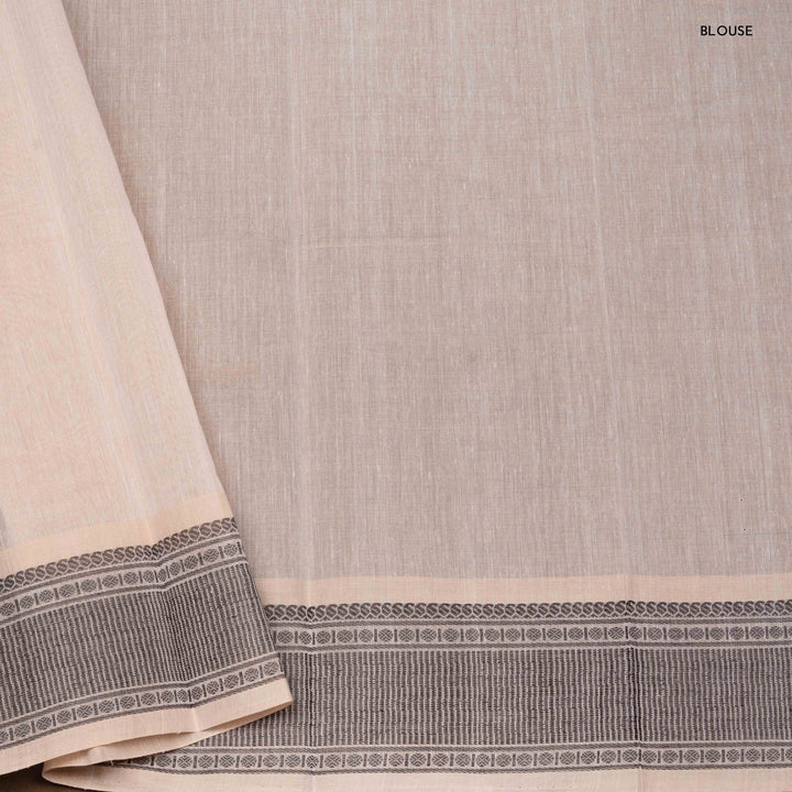 Blouse of Handwoven Checks Kanjivaram Cotton Saree