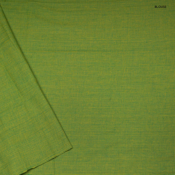 Blouse of Handwoven Green Chettinad Cotton Saree