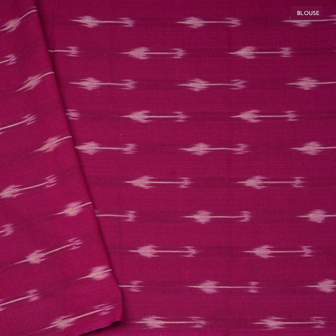 Blouse of Handwoven Blue with Purple Chettinad Cotton Saree