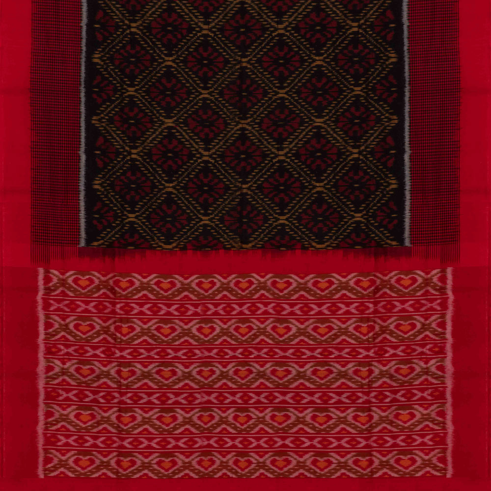 Pallu of Handwoven Ikat Cotton Saree