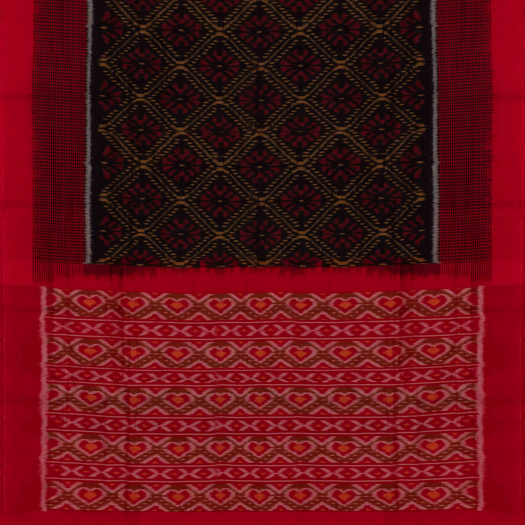 Pallu of Handwoven Ikat Cotton Saree