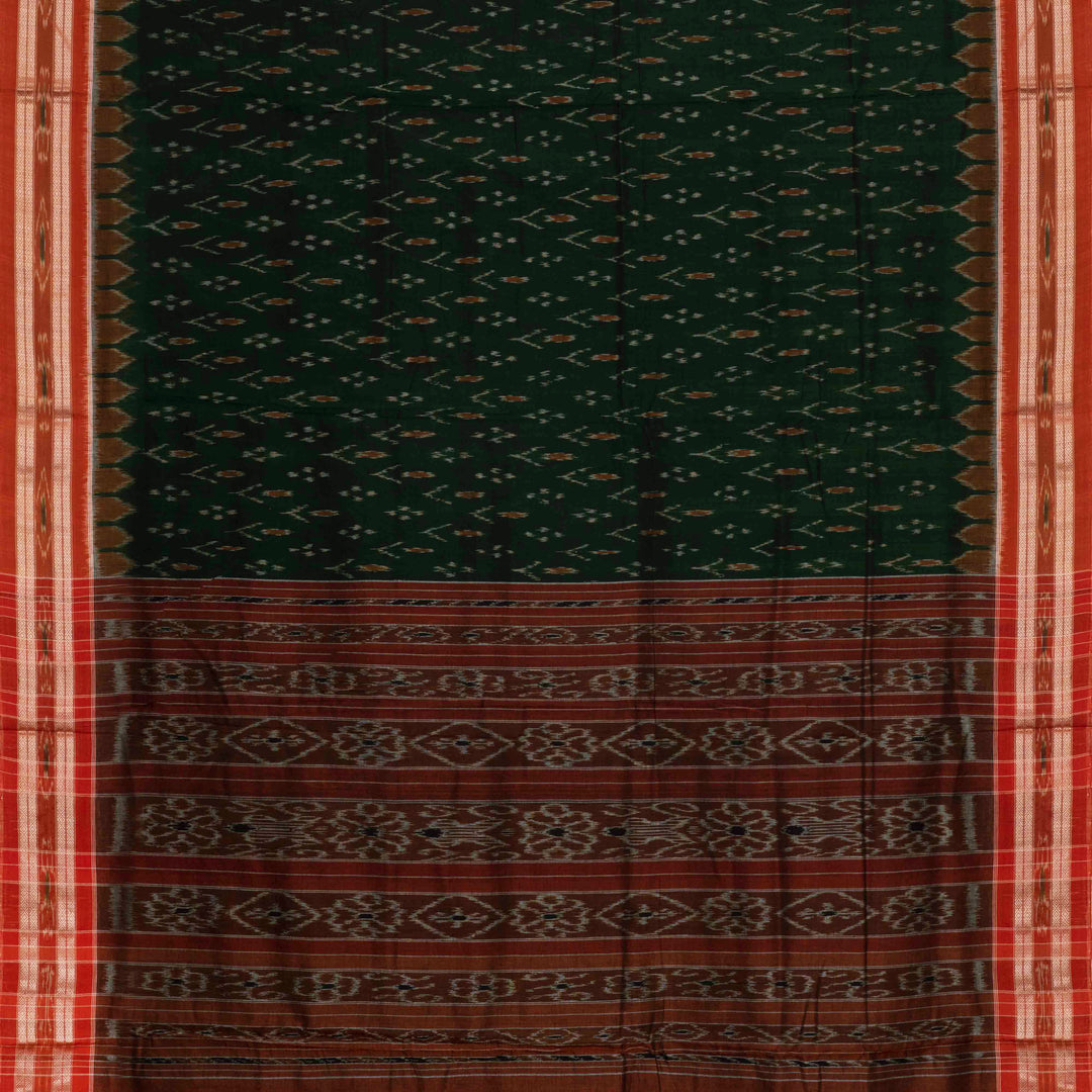 Pallu of Handwoven Ikat Cotton Saree