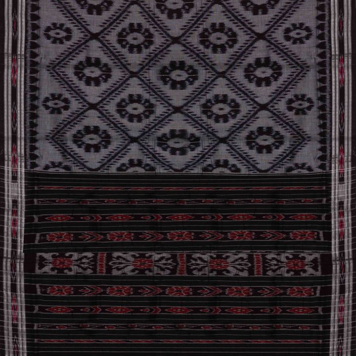 Pallu of Handwoven Ikat Cotton Saree