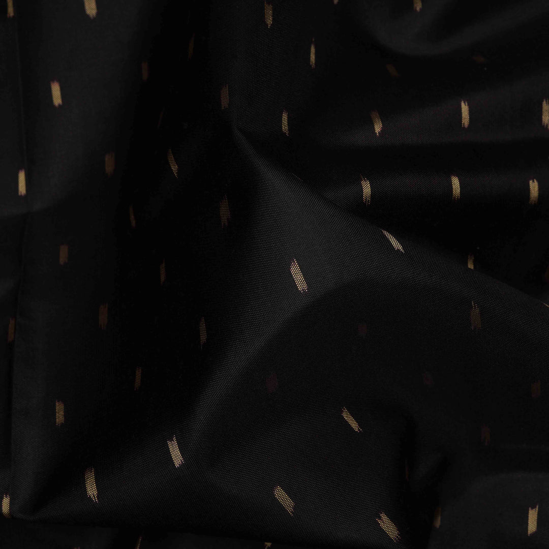 Closeup of Handwoven black Ikat silk  Saree