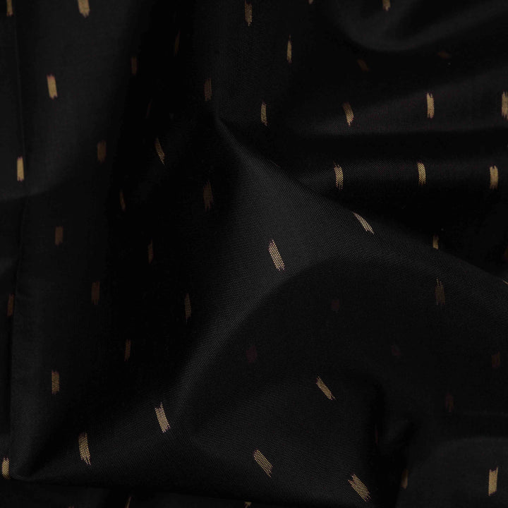 Closeup of Handwoven black Ikat silk  Saree