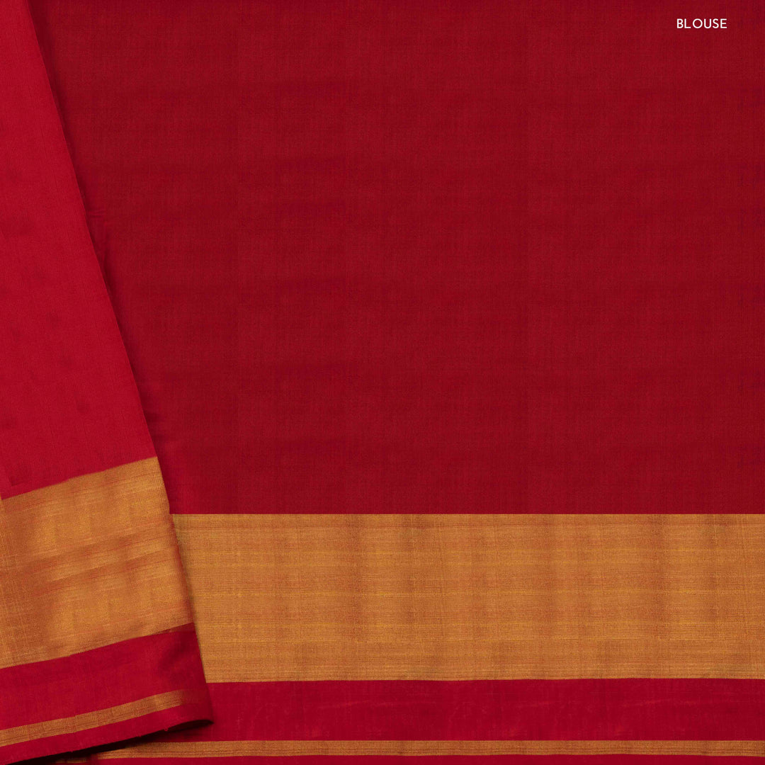 Blouse of Handwoven grey and red Ikat silk Saree