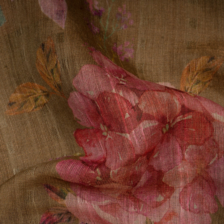 Handwoven moss green matka tissue silk Saree- 3112N027001DSC