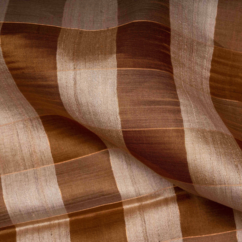 Closeup of  Handwoven  Kora Tussar silk Saree