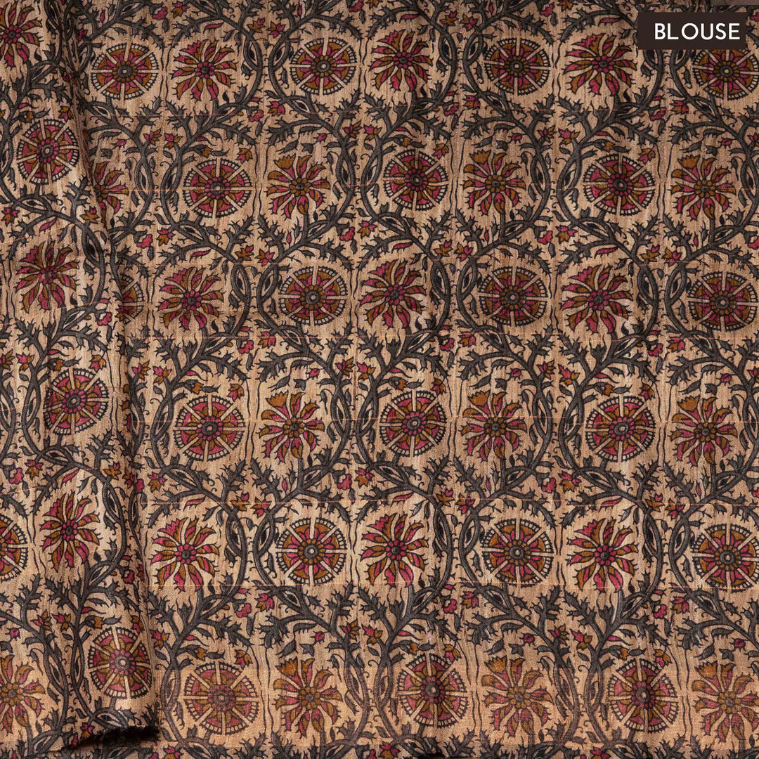 Blouse of  Handwoven  Kora Tussar silk Saree