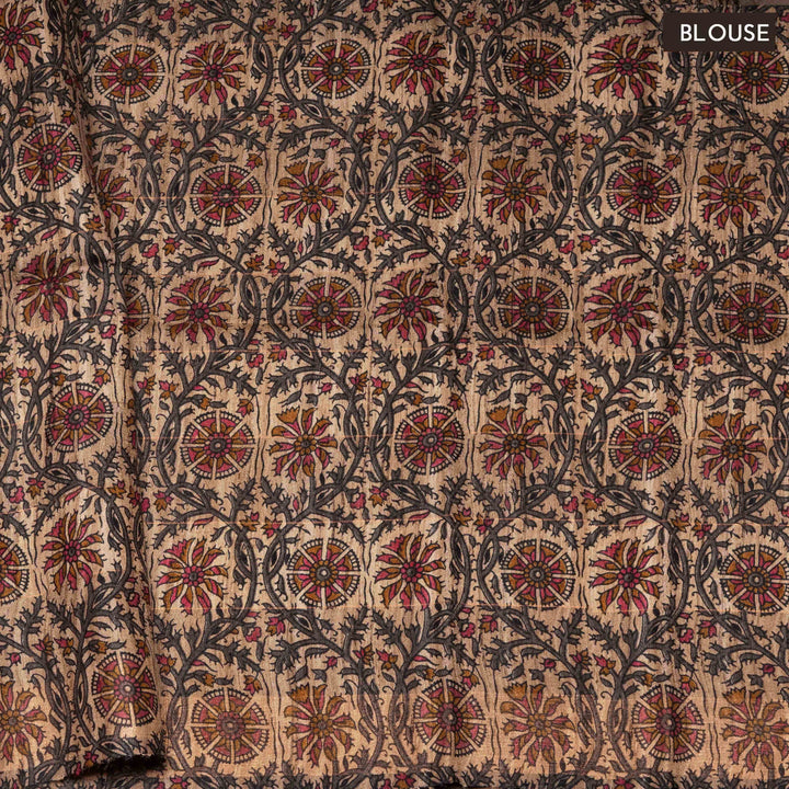 Blouse of  Handwoven  Kora Tussar silk Saree