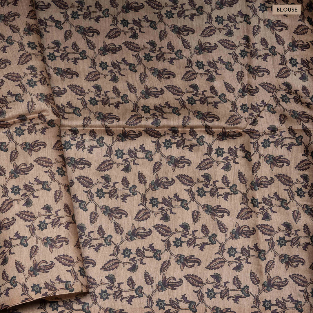 Blouse of  Handwoven Tussar Moonga silk Saree