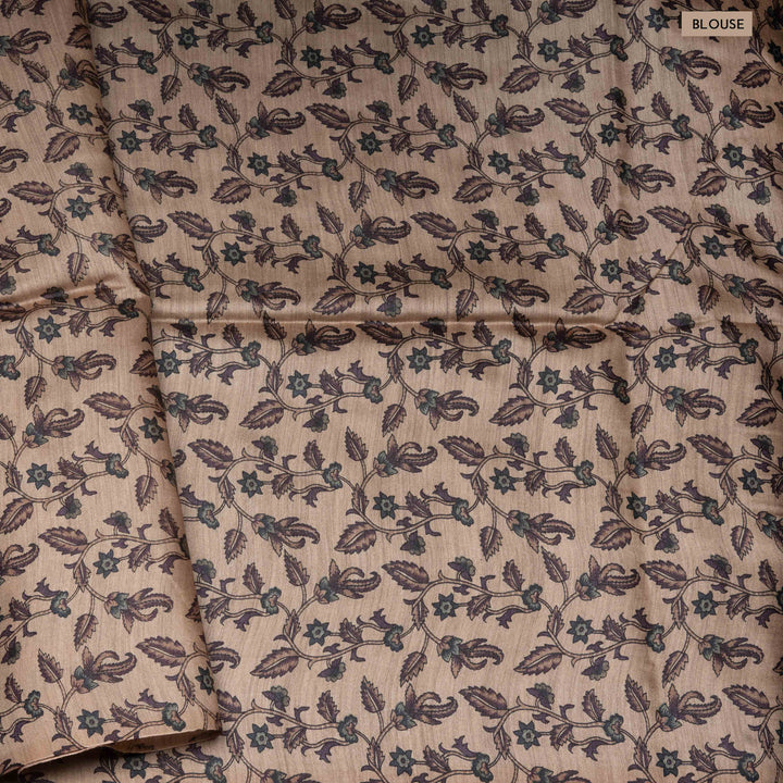 Blouse of  Handwoven Tussar Moonga silk Saree