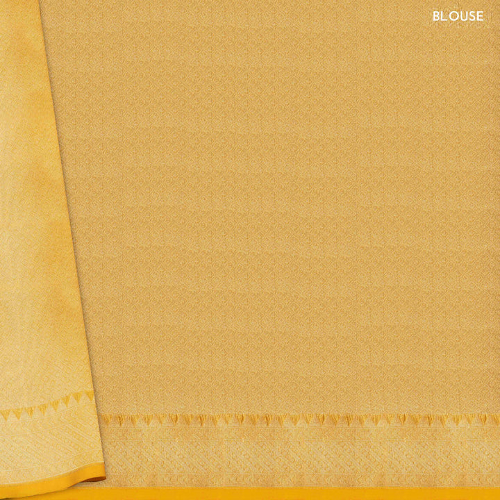 Blouse of Handwoven yellow kora silk Saree