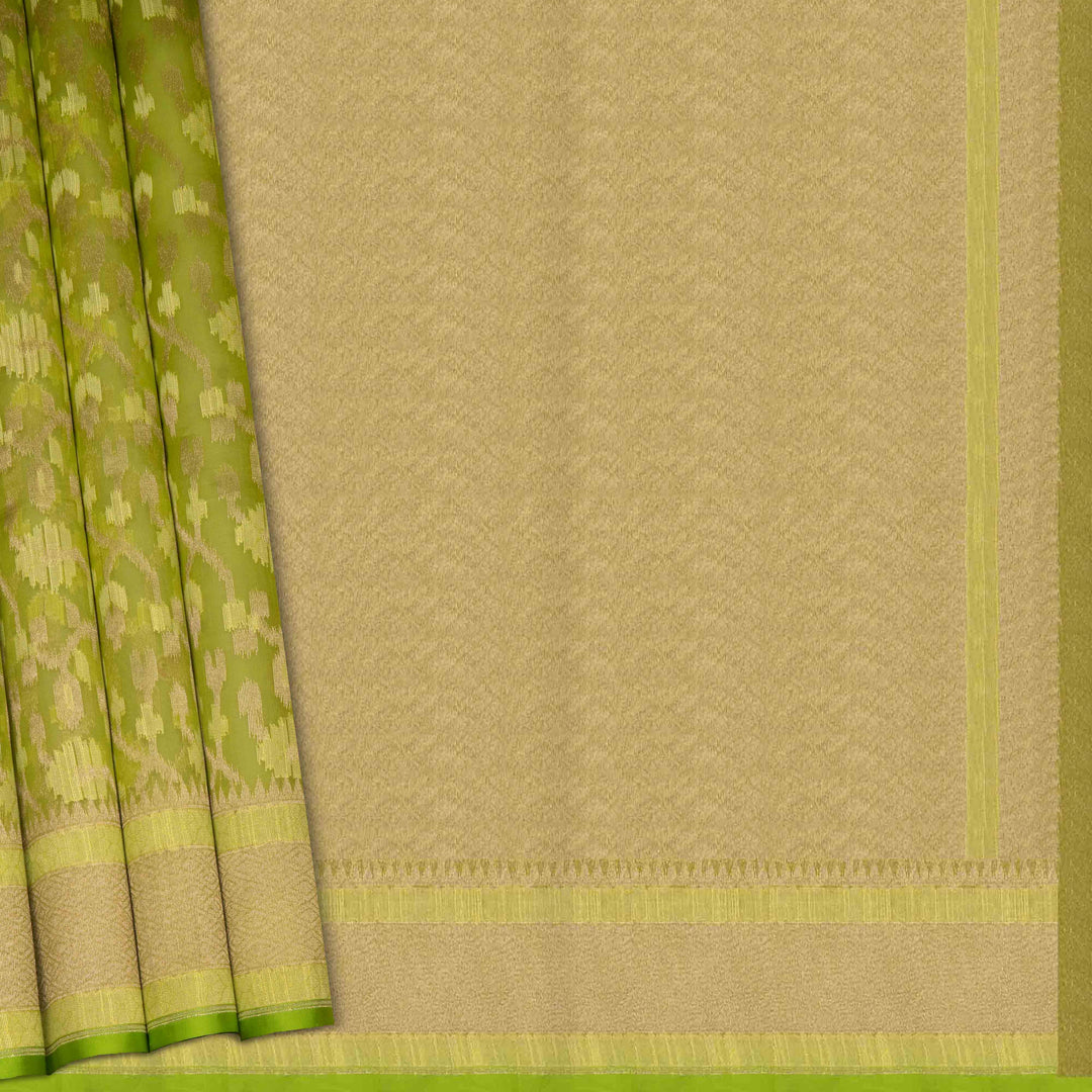 Beige fabric with green border and pattern