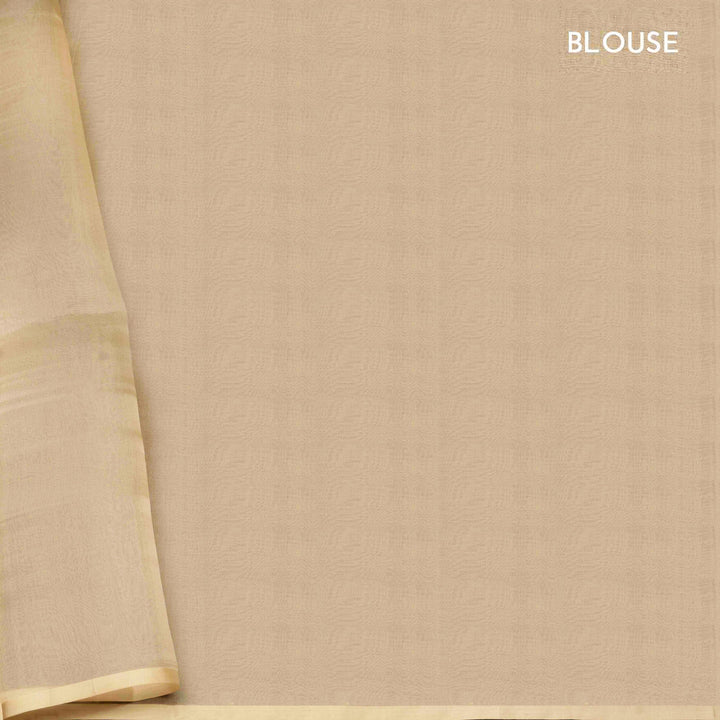 Handwoven off white kora silk Saree- 3115T015206DSC