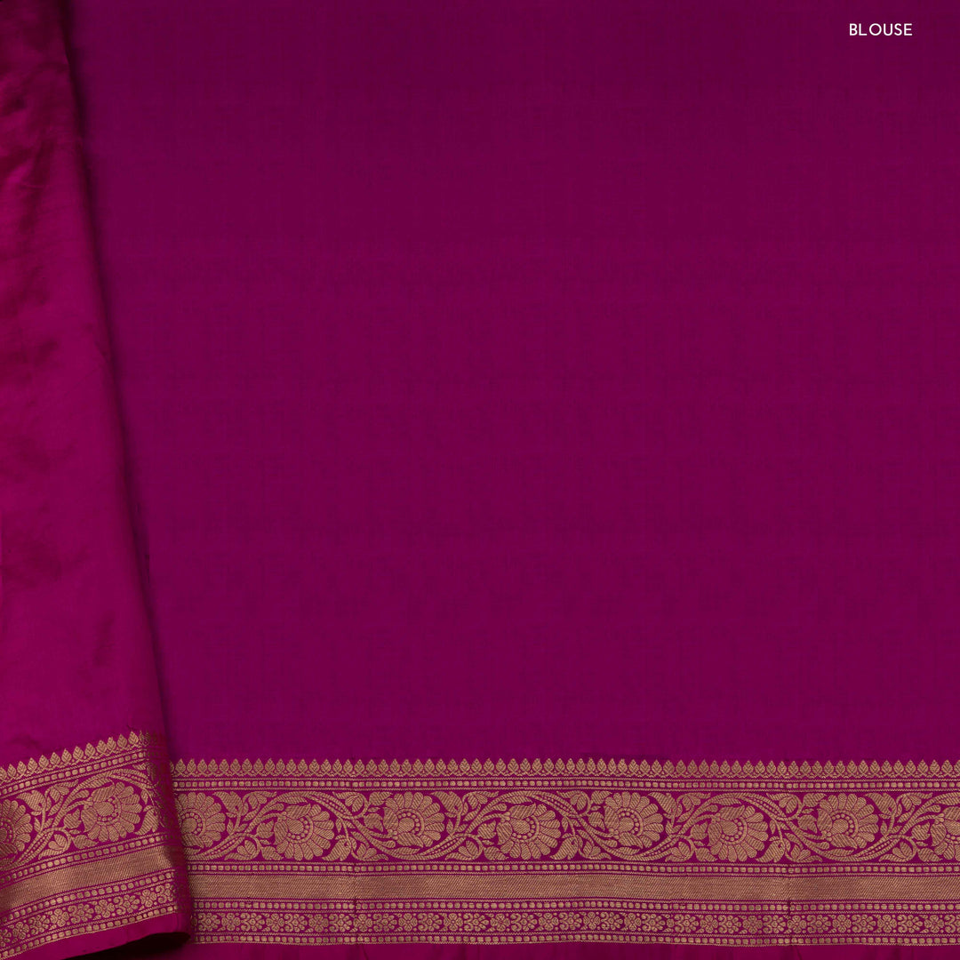 Blouse of Handwoven Magenta pink Banarasi kattan silk Saree