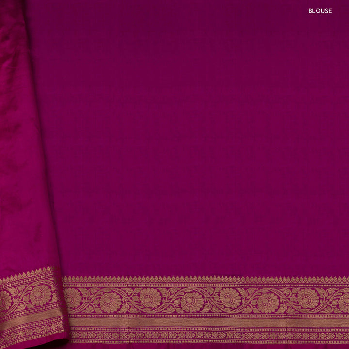 Blouse of Handwoven Magenta pink Banarasi kattan silk Saree