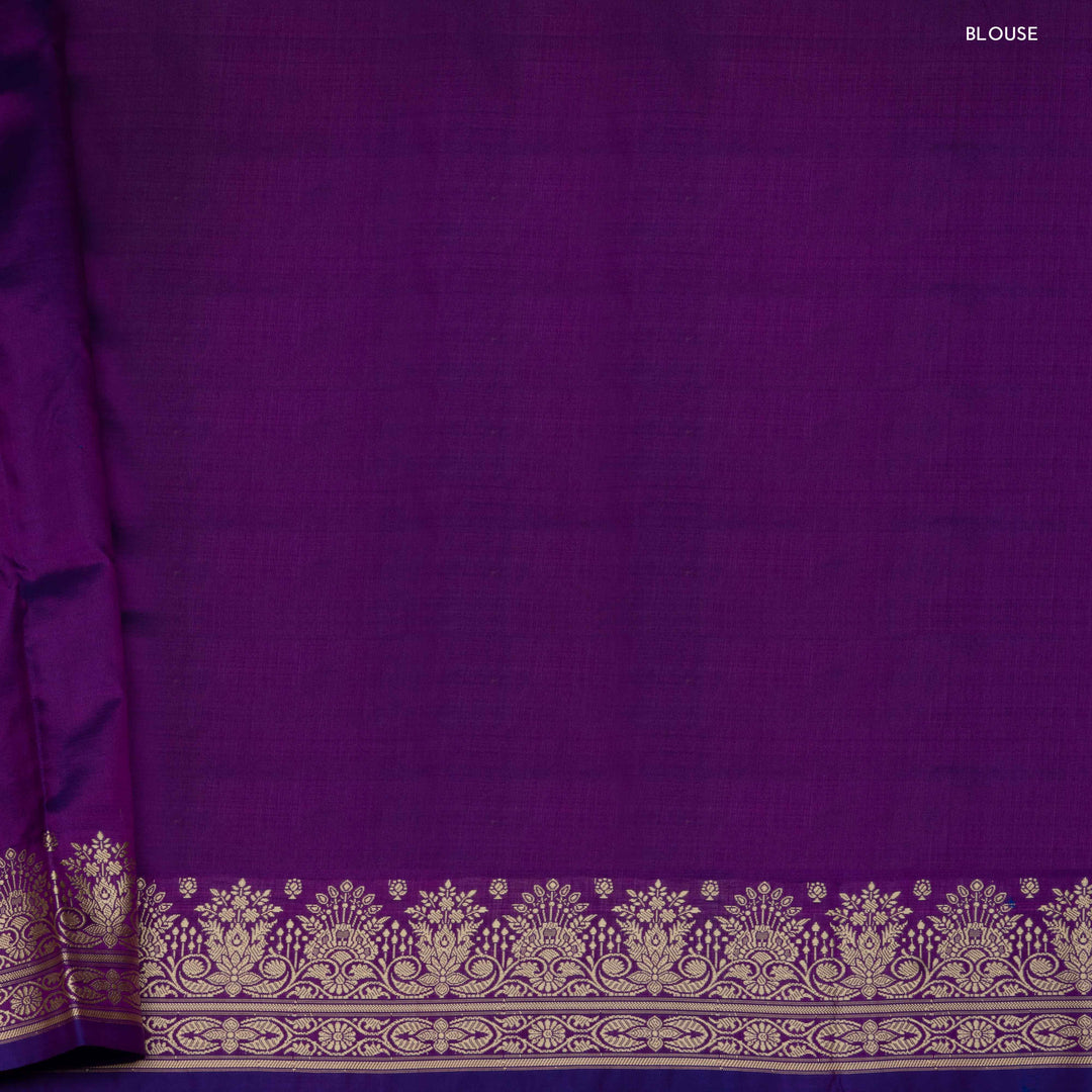 Blouse of Handwoven purple Banarasi kattan silk Saree