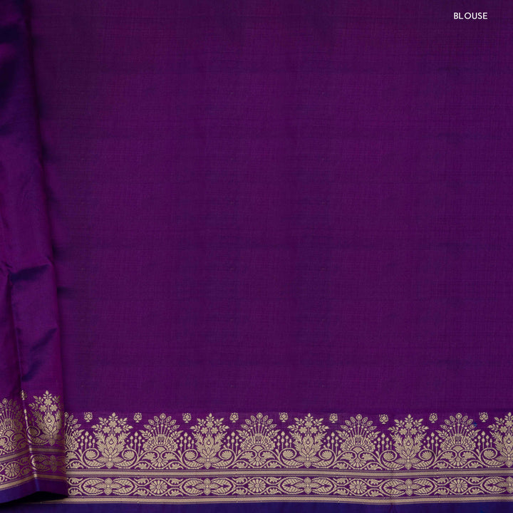 Blouse of Handwoven purple Banarasi kattan silk Saree