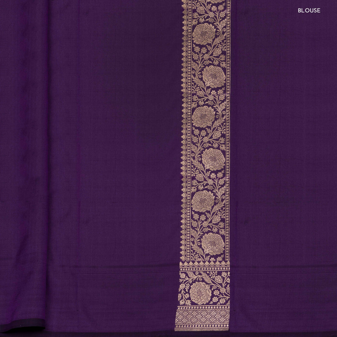 Blouse of Handwoven purple Banarasi kattan silk Saree