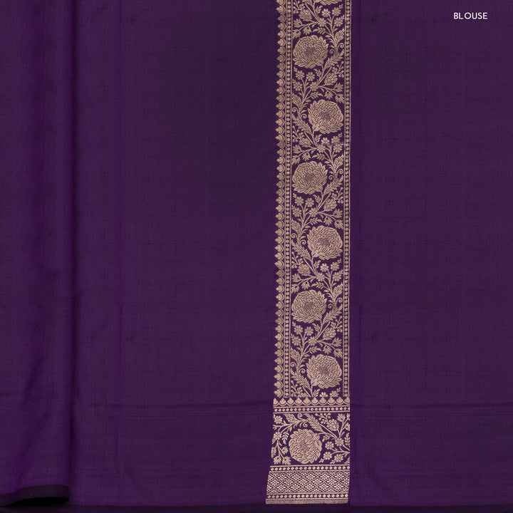 Blouse of Handwoven purple Banarasi kattan silk Saree