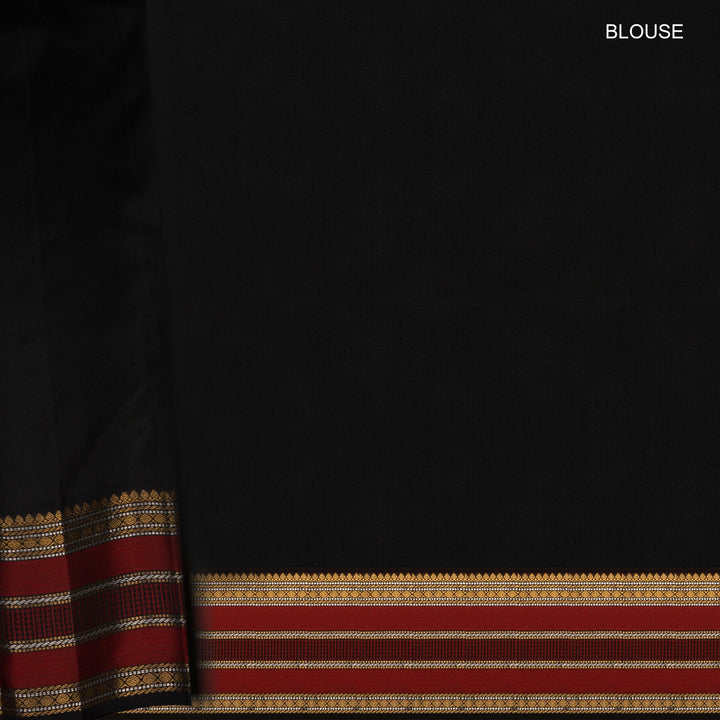 Blouse of Handwoven orange kanjivaram silk Saree