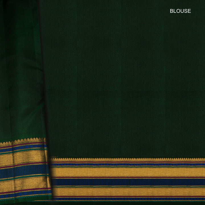 Blouse of Handwoven aqua green kanjivaram silk Saree